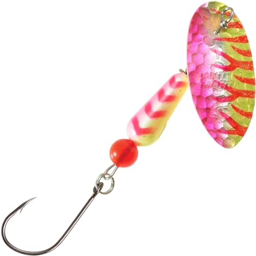 Panther Martin Hammered UV In-Line Spinner, #15 Yellow/Pink
