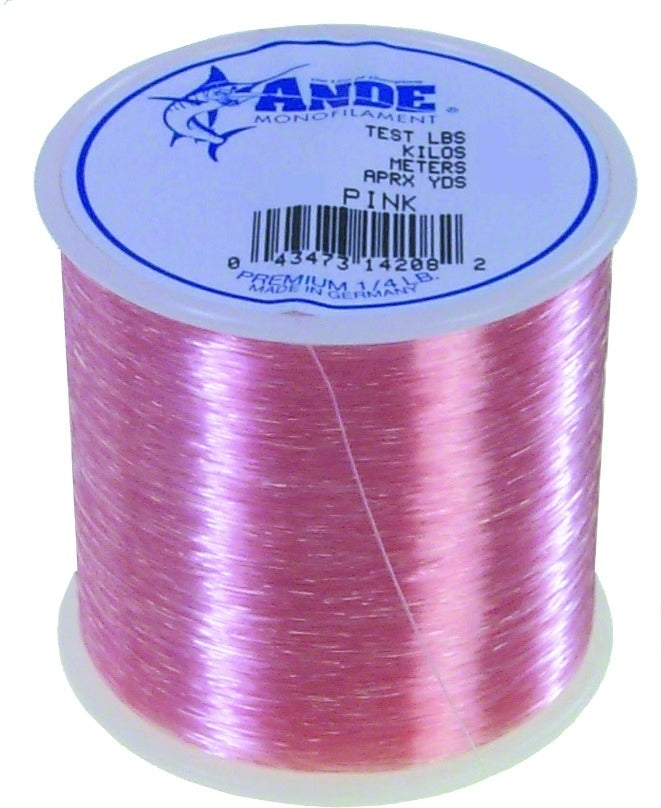 Ande A14-12P Premium Mono Line 1/4lb Spool 12lb 1000yd Pink