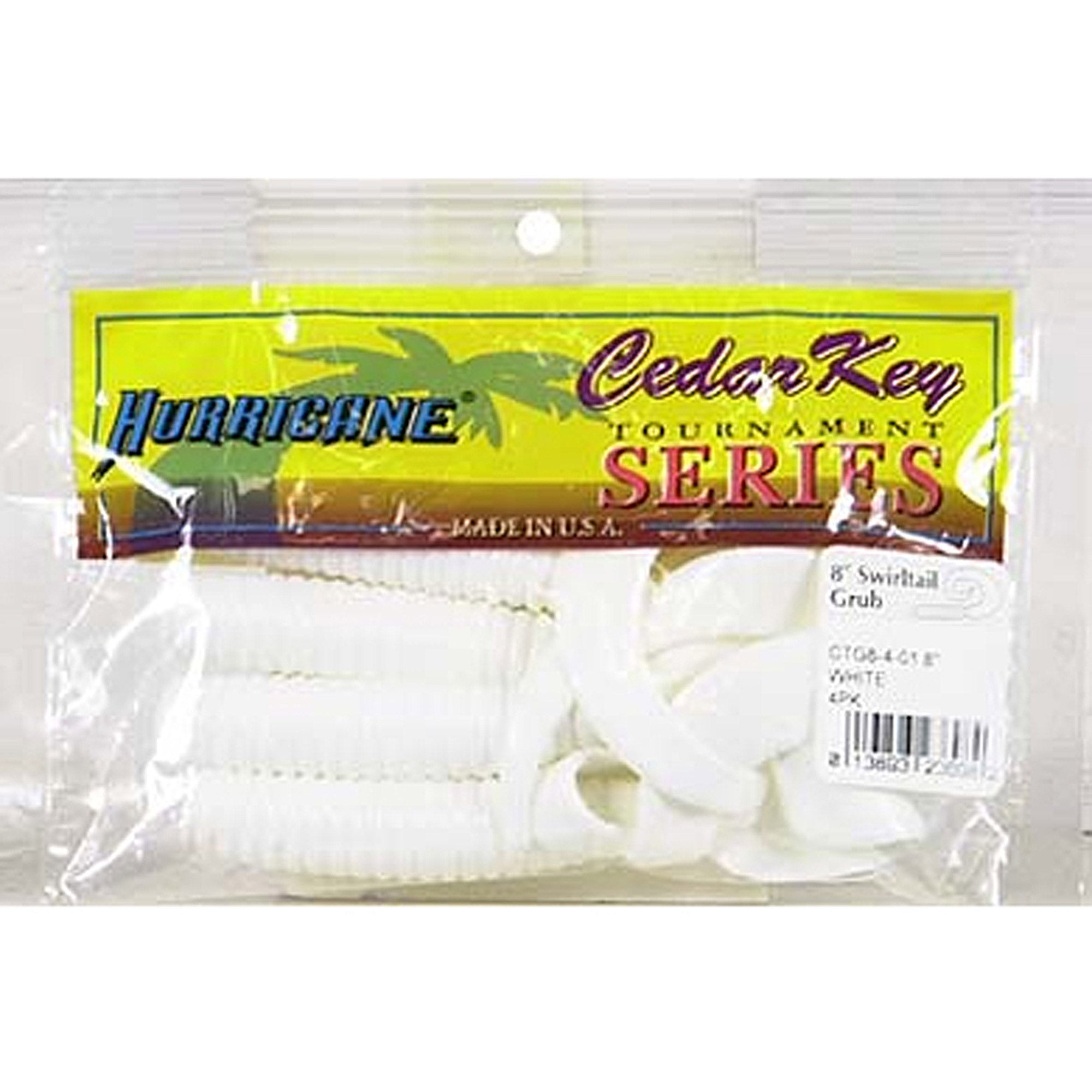 Hurricane Curltail Grub White,  8"