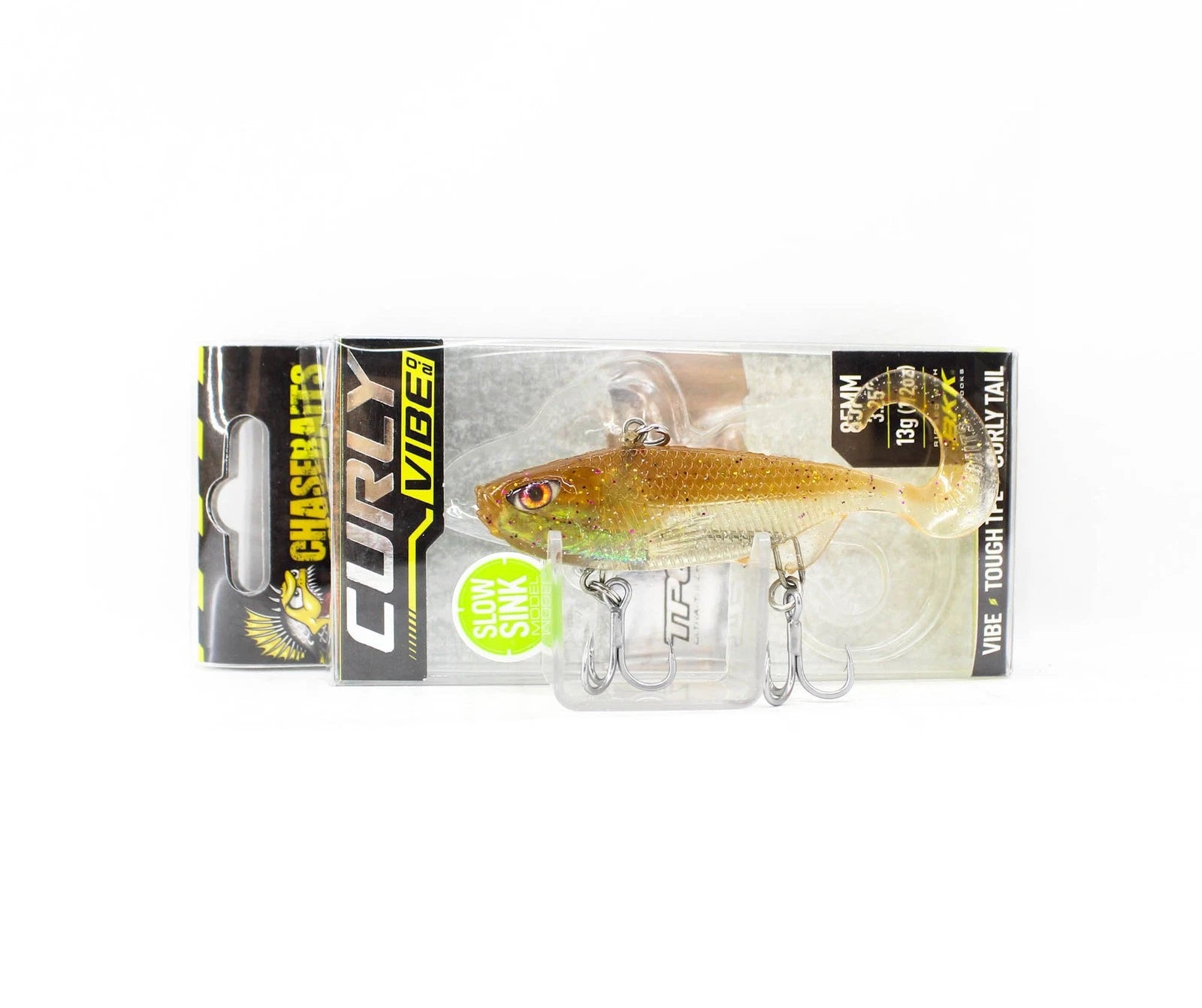 Chasebaits Curly Vibe 3.25" Gold Shiner.