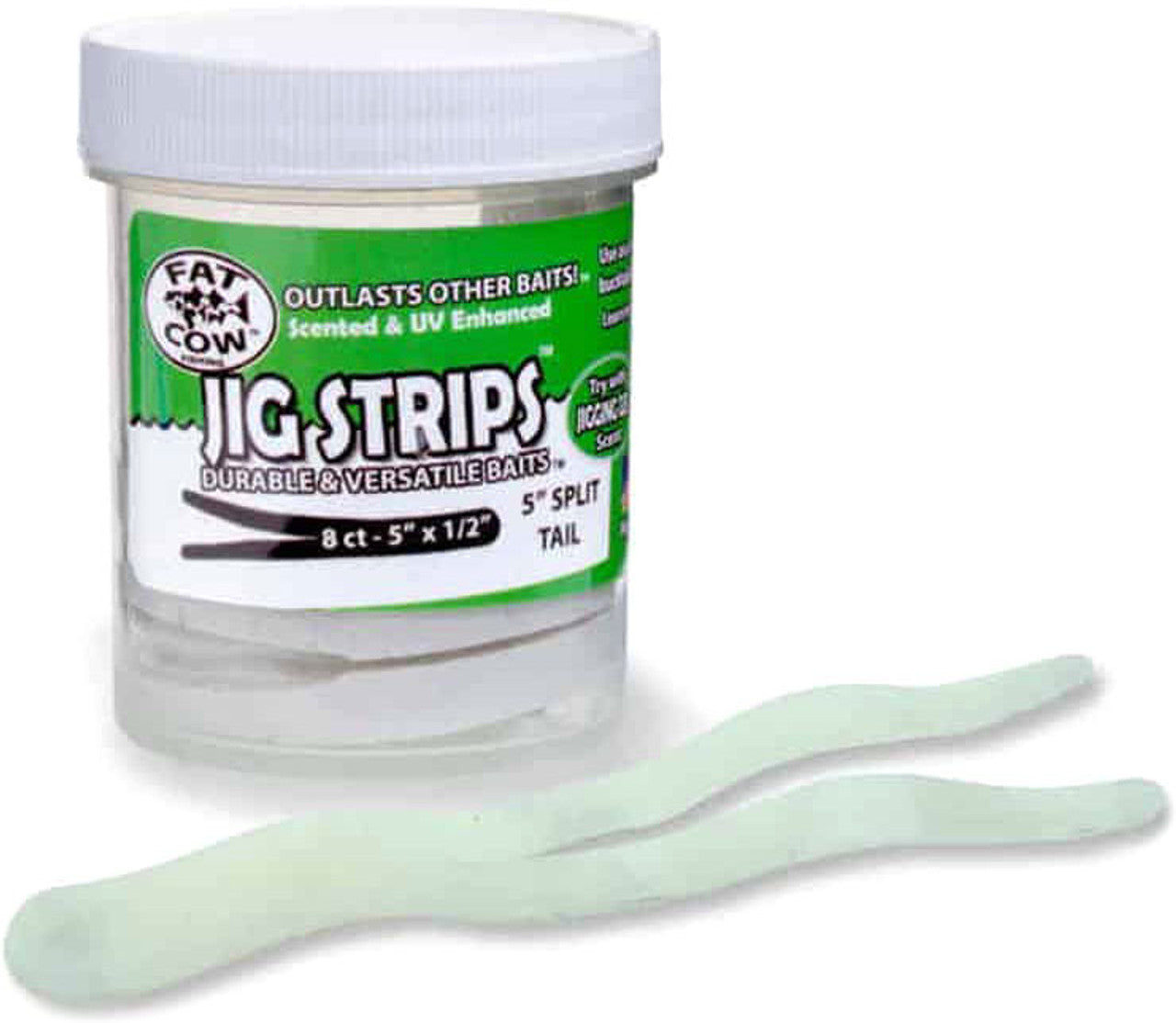Fat Cow Fishing Jig Strips - Split Tail, 5" X 1/2"