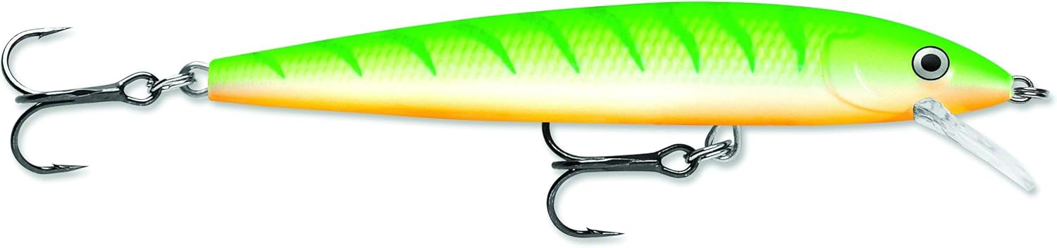 Rapala Husky Jerk, 2 1/2" 1/8 oz, Green Tiger UV, Suspending