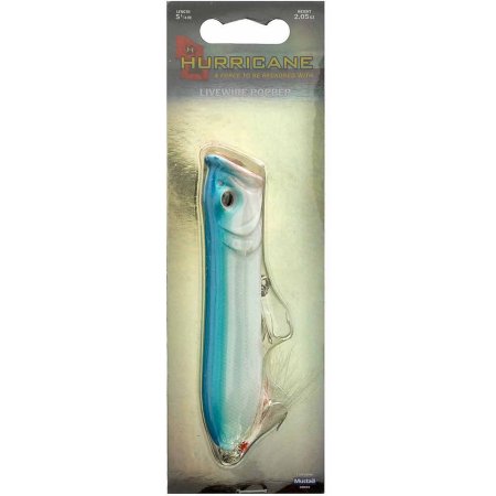 Hurricane Saltwater Popper 5.25" White/Blue