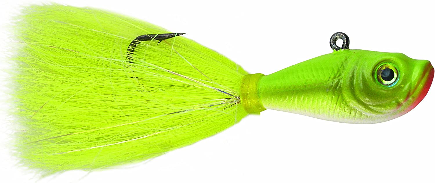 Spro Prime Bucktail Jigs Fluke (1/4oz - 8oz, Chart/Pink/Green/White)