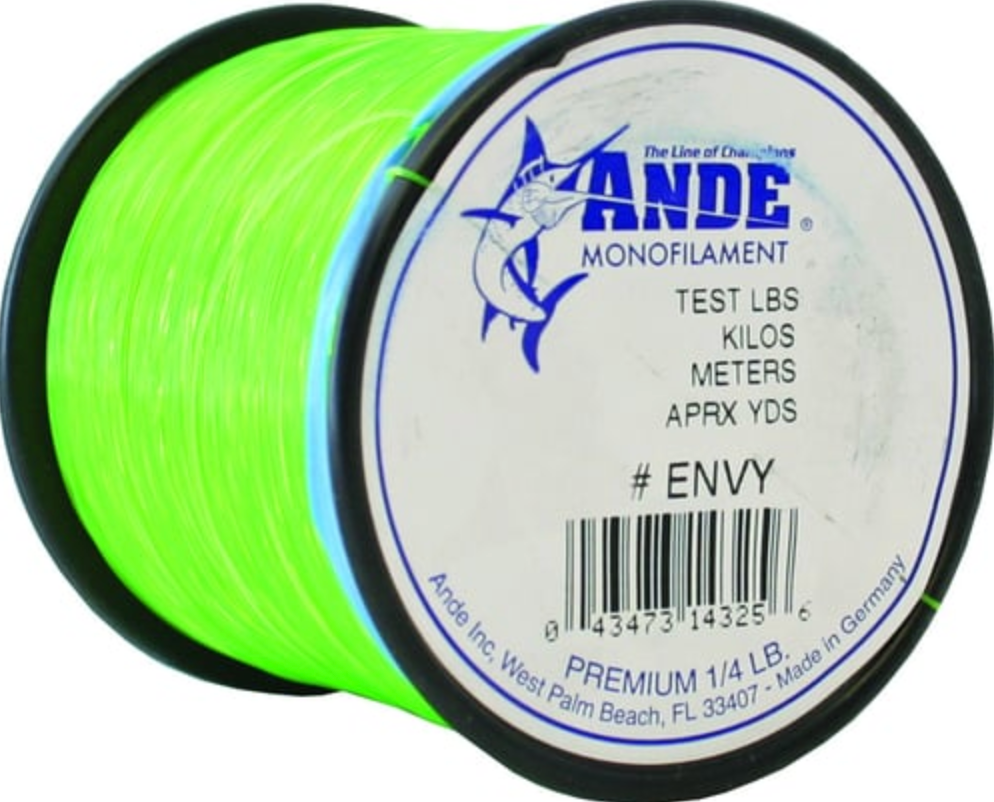 Ande A14-40GE Premium Mono Line 1/4lb Spool 40lb 350yd Green Hi-Vis