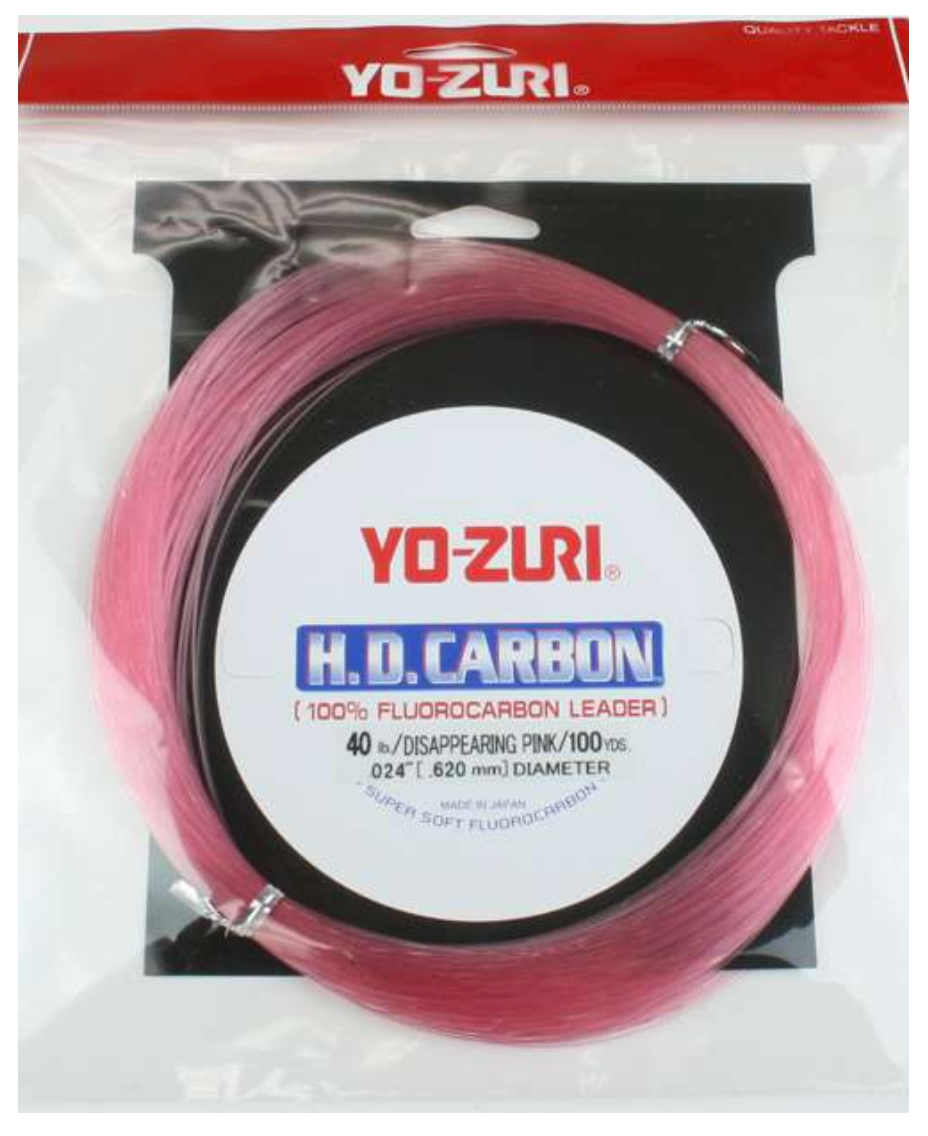 Yo-Zuri HD Carbon 100% Fluorocarbon Leader (15-200lb, 100yd, Disappearing Pink)